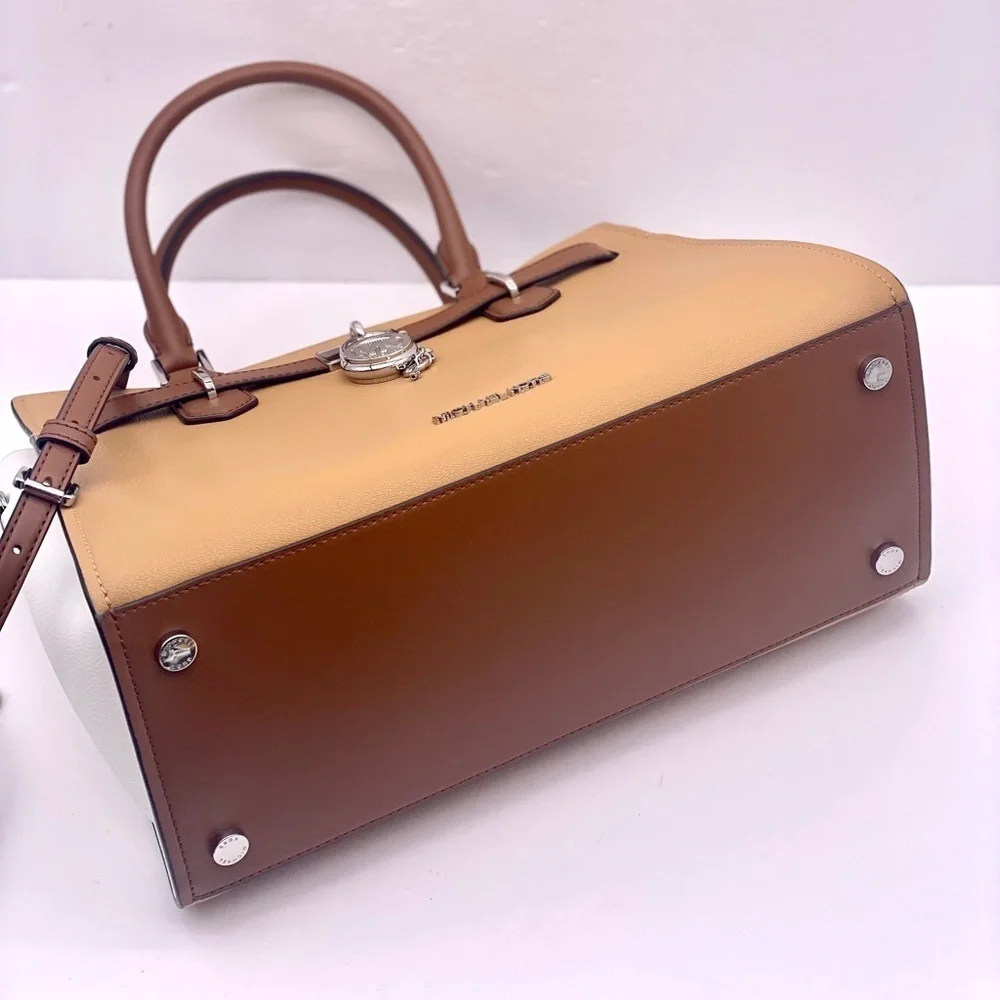 Michael Kors Hamilton Medium Color-Block Leather Satchel